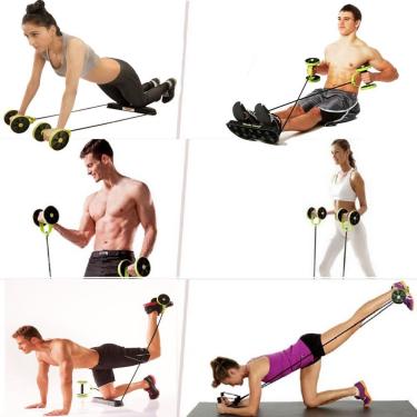 Imagem de Kit de treino com rodas abdominais mb fit LR87153