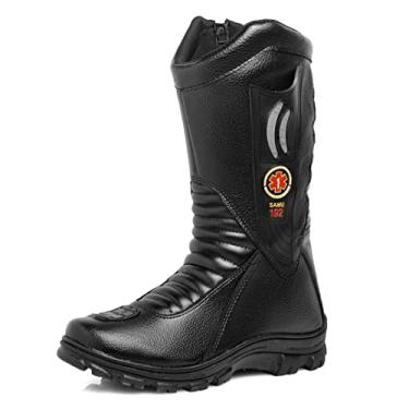 Imagem de Bota Coturno Socorrista Motociclista Samu Preta Tornado Cmr Shoes Tamanho:41;Cor:Preto