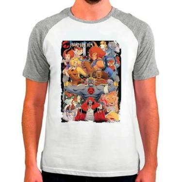 Imagem de Camiseta Raglan Desenho He-Man Cinza Branca Masculina13 - Design Camis