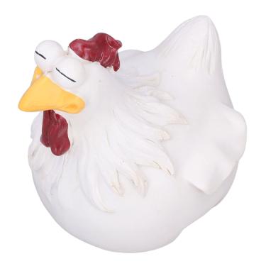 Imagem de Decoração de galinha de olho grande, simulação de ornamento de galinha de olho grande, pintura manual pequena, artesanato fino para quintal, escadas para jardim (A)