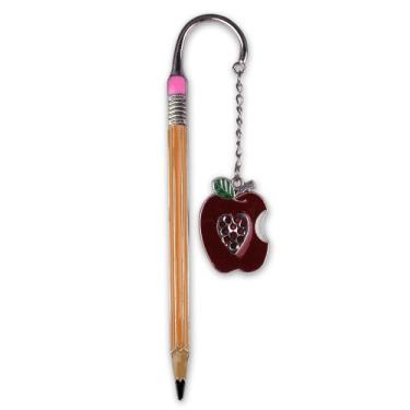 Imagem de Teacher Bookmark - Apple Bookmark with Jewels - Pencil Bookmark - Teacher Gift - Gifts for a Teacher - Back to School