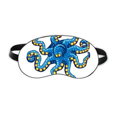 Imagem de Blue Octopus Marine Life Estampa de desenho animado Sleep Eye Shield Soft Night Blinfold Shade Cover