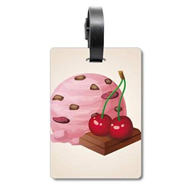 Imagem de Chocolate, cereja, bola de sorvete roxa, etiqueta de bagagem, etiqueta para cartão de bagagem, etiqueta para pendurar