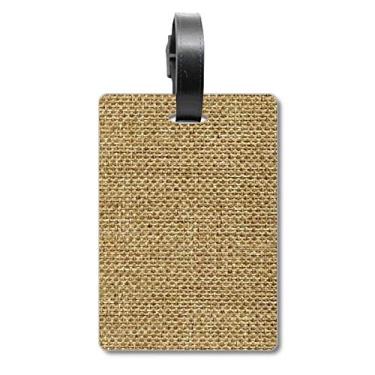 Imagem de Tawny Bagagem de malha de linho com estampa de ilustração fresca, etiqueta de bagagem, cartão para pendurar