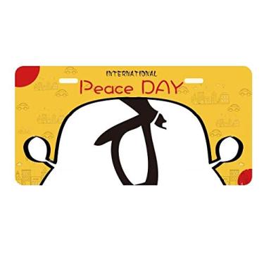 Imagem de DIYthinker Placa de licença Bones Inscriptions do Zodíaco Chinês Placa de carro Decoração Dia da Paz