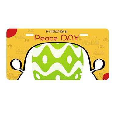Imagem de DIYthinker Placa de licença com desenho de ovo de páscoa para decoração de carro, dia da paz