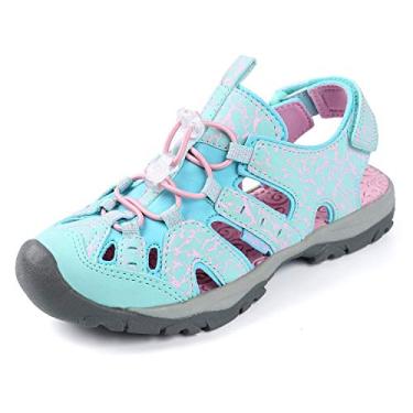 Imagem de Sandália infantil atlética de verão Burke SE Northside com bolsa impermeável e seca, Aqua/Pink, 10 Toddler