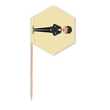 Imagem de Diretor de empregada, garçom de profissão, palitos de palito, bandeiras de cupcake, palitos de festa comemoração