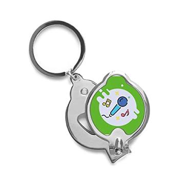 Imagem de Cortador de unhas de dedo descendente com microfone e tesoura de aço inoxidável