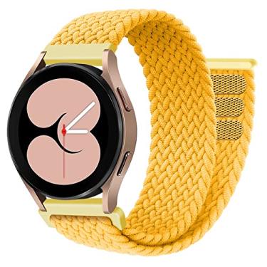 Imagem de Pulseira trançada para Samsung Galaxy Watch 7 6 5 4 de 40 mm e 44 mm/Galaxy 6 Classic de 43 mm e 47 mm/4 Classic de 42 mm e 46 mm/5 Pro de 45 mm/Active 2, pulseira esportiva de nylon macio de 20 mm