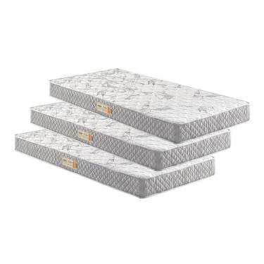Imagem de Kit 3 Colchões Solteiro D23 Ecoline 88x188x14 Ecoflex Cinza