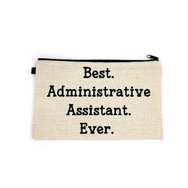 Imagem de Bolsa de maquiagem de assistente administrativo, presente para assistente administrativo, bolsa de cosméticos para assistente administrativo, melhor assistente administrativo de todos os tempos, bolsa de higiene pessoal, para ela, bolsa de maquiagem para mulheres, bolsa de , Branco