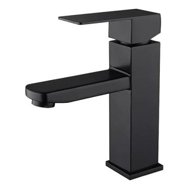Imagem de Torneira Banheiro Inox Preta Lavabo Misturador Monocomando