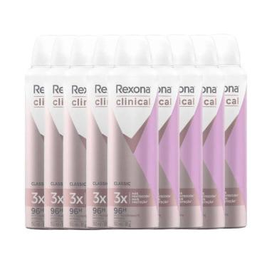 Imagem de Kit Desodorante Antitranspirante Aerosol Rexona Clinical Classic 91g - 9 Unidades