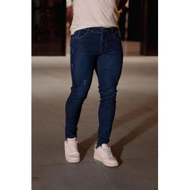 Imagem de Calça Masculina 38 Ao 46 Jeans Escuro Calça De Homem Skinny - Hierarqu