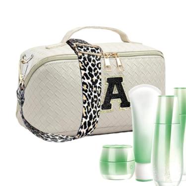 Imagem de Bolsas de cosméticos de viagem para mulheres - Bolsa de toalete portátil à prova d'água - Saco de toalete tecido com armazenamento classificado, presente de aniversário para mulheres e meninas Shakven
