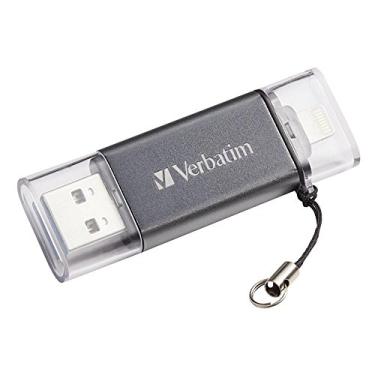 Imagem de Verbatim 64GB Store 'n' Go Dual USB 3.0 Flash Drive para dispositivos Apple Lightning - Grafite