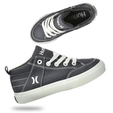 Imagem de Hurley Tênis de skate unissex para crianças, Cinza/branco, 4 Big Kid