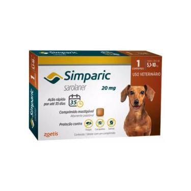 Imagem de Simparic 20Mg Antipulgas Cães 5 A 10 Kg 1 Comprimido - Zoetis
