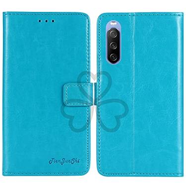 Imagem de TienJueShi Suporte de livro azul retrô flip protetor de couro TPU capa de silicone para Sony Xperia 5 IV 6,1 polegadas capa de gel carteira etui