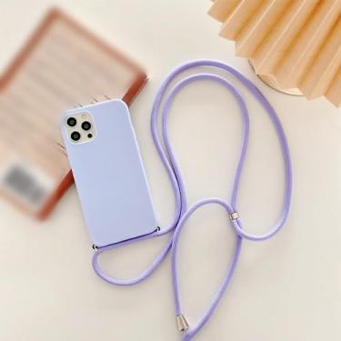 Imagem de Colar crossbody cinta cordão cabo caso de telefone para samsung galaxy s6 s7 borda s8 s9 s10 plus s10lite s10e lite 5g capa macia, roxo, para s7