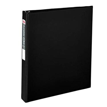 Imagem de Pasta antiaderente de 3 anéis da marca Office Depot, anéis redondos de 2,5 cm, 64% reciclado, preto