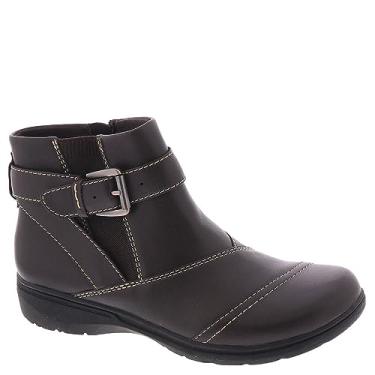Imagem de Clarks Bota feminina de cano curto Carleigh Dalia, Couro marrom escuro, 6.5 Wide