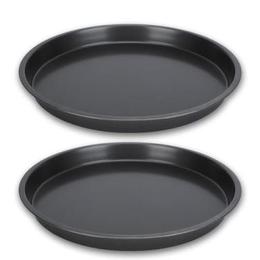 Imagem de QANYEGN Forma De Pizza, Conjunto De Forma De Pizza Antiaderente Com 2 Pacotes, Assadeiras De Aço Carbono Engrossadas, Forma De Pizza Funda Para Cozinha E Padaria(10inch)