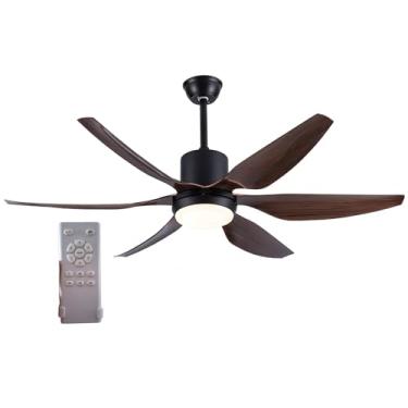 Imagem de Ventiladores De Teto Grandes Com Luzes, Ventilador De Teto Com Controle Remoto, Ventilador De Teto Moderno, Para Pátio, Quarto E Sala De Estar (Size : 56in)