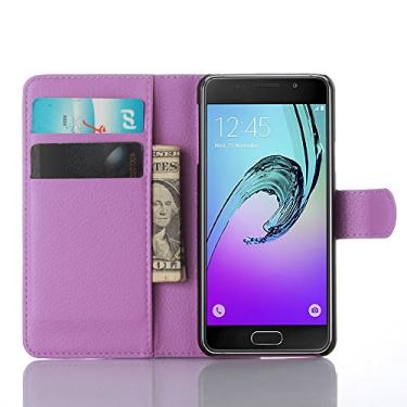 Imagem de Capa para Samsung Galaxy A3 (modelo 2017) â€“ Capa carteira flip de couro PU de para Galaxy A3 (modelo 2017), capa de proteção de telefone estilo empresarial, capa com [compartimentos
