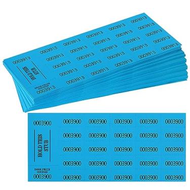 Imagem de 500 peças de leilão silencioso cesta bilhetes sorteio bilhetes folhas azul 10 cm × 23 cm para prêmio porta chinesa Fundraiser Drink Carnival Penny Auction Events-500 números