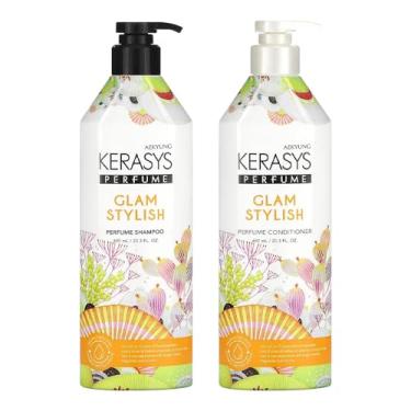 Imagem de Kerasys Glam & Stylish Conjunto de xampu perfumado 600 ml e condicionador de 600 ml (1 xampu + 1 condicionador)