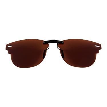 Imagem de Óculos de sol polarizados CLIP-ON para Ray-Ban CLUBMASTER RB5154 49X21 para homens e mulheres proteção UV, Marrom, Standard