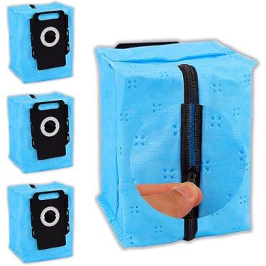 Imagem de Frescares Pacote com 4 sacos reutilizáveis para aspirador de pó Roomba, compatível com todos os sacos iRobot Roomba Clean Base automática de eliminação de sujeira i & s & j Series i1+, i3+, i4+, i5+,