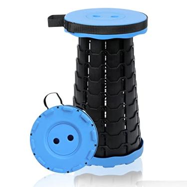 Imagem de VOLIXOD Banco telescópico dobrável, portátil, retrátil para adultos, assentos dobráveis atualizados com capacidade de carga de 250 kg, bancos de acampamento para adultos