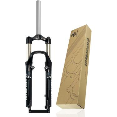 Imagem de Garfo de suspensão para MTB de 26 polegadas para viagem de 100 mm Garfos dianteiros para mountain bike 1-1/8 "Tubo reto Disco de controle manual Freio V QR 9 mm Garfo para bicicleta, preto c