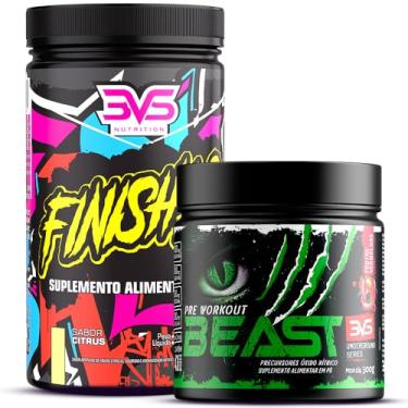 Imagem de 3VS Nutrition Combo Pré Treino Beast Sabor Frutas Vermelhas 300g + Finisher Intra/Pós Treino Sabor Citrus 300g