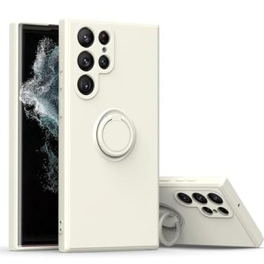 Imagem de Capa de silicone quadrada com anel de dedo 360 para Samsung Galaxy S23 S24 Ultra Plus S22 S21 S20 FE S10 Plus A32 A52 Capa de suporte de telefone, branca, para Galaxy Note 20