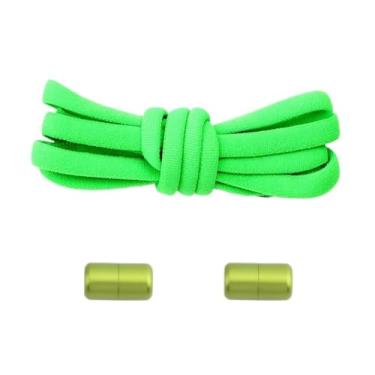 Imagem de Crianças, Adultos, Cadarços Rápidos, Planos, Tênis, Cadarços Elásticos Com Fivela Circular(Green)