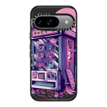 Imagem de CASETiFY Capa Impact para Google Pixel 9 / Pixel 9 Pro - Máquina de venda automática retrô - Preto transparente