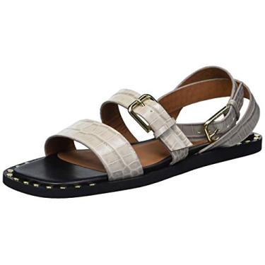 Imagem de Emporio Armani Sandália feminina com tira no tornozelo, Cinzento-acastan, 40 Medium EU (10 US)