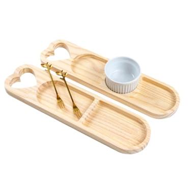 Imagem de Petisqueira Madeira com ramequim para molho patê mesa posta