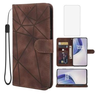 Imagem de Wanyuexes Capa para Oneplus Nord N20 5G/F21S Pro 5G/F21 Pro 5G CPH2459 Capa carteira com protetor de tela de vidro temperado, capa flip de couro com suporte para cartão de crédito para Oneplus Nord