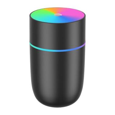 Imagem de Bothyi Umidificador portátil Umidificador de mesa 2 modos de pulverização Mini umidificador com luz colorida para mesa de cabeceira de quarto Presente de, Preto