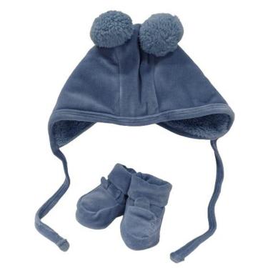 Imagem de Kit Luxo Paraiso Bebê Menino Sapatinho + Touca Ref 13151-Masculino