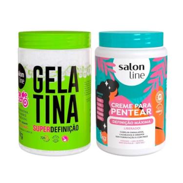 Imagem de Salon Line, Kit Creme de Pentear, Definição Máxima + Gelatina Capilar, Super Definição, Vegano - Para Cabelos Ondulados, Cacheados e Crespos, 1 kg