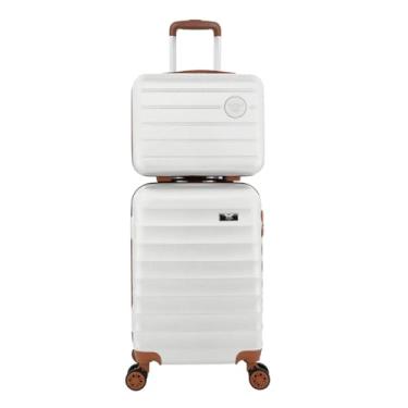 Imagem de Kit Falcon Line Mala De Viagem ABS com Frasqueira Bordo Mão Pequena 10kg Abs Cadeado Com Frasqueira Padrão ANAC com 4 Rodas duplas 360° Cadeado Anti Furto | Conjunto Mala Falcon line com Frasqueira