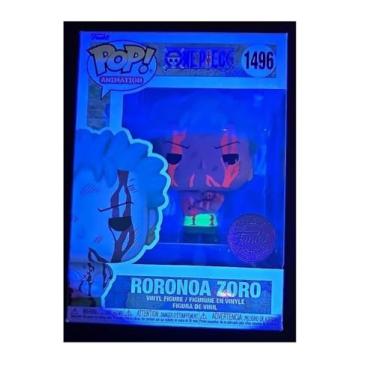 Imagem de Funko One Piece Roronoa Zoro Nothing Happened Blacklight Belt and Face Blood Paint Misprint Variant Edição Especial Exclusiva Pop 1496