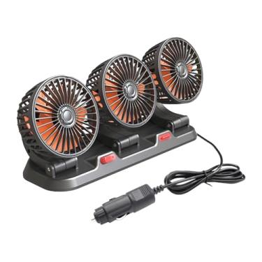 Imagem de Wswqop Ventilador de Refrigeração para Carro, Cabeça Tripla, Portátil, Baixo Ruído, Caminhão, Suv, Rotativo, Multifuncional, Ventilador de Circulação de Ar, 24V 16w