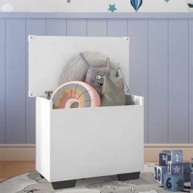 Imagem de Baú Organizador Caixa de Brinquedos Pés Quadrados Multimóveis Branco/P